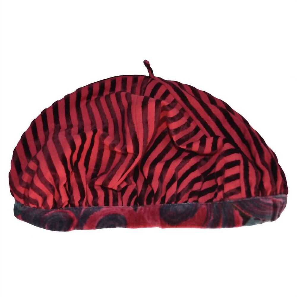 NEW LITTLE JOURNEYS CHICAGO women's velvet beret hat in red